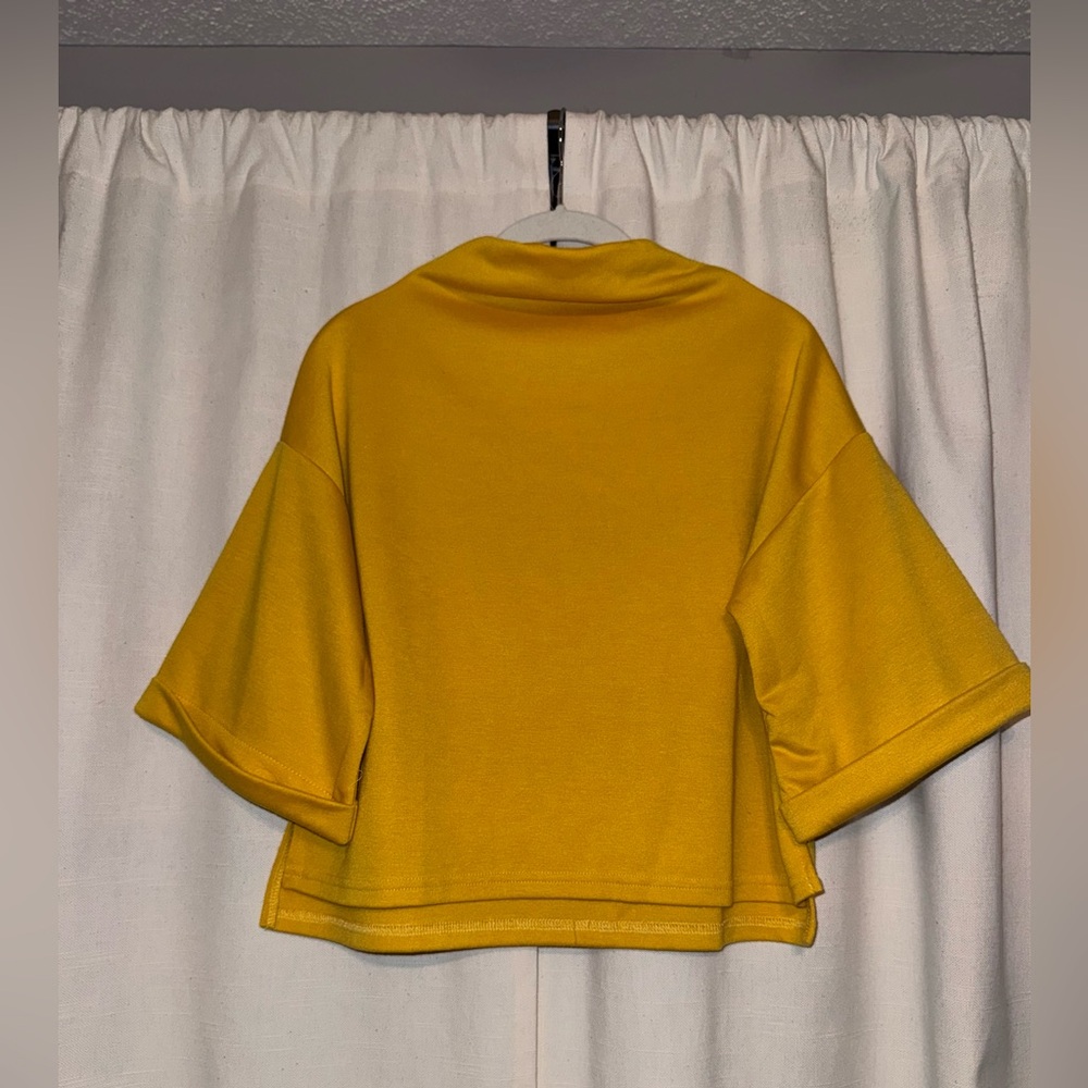 Boxy Crop Top in Mustard Yellow